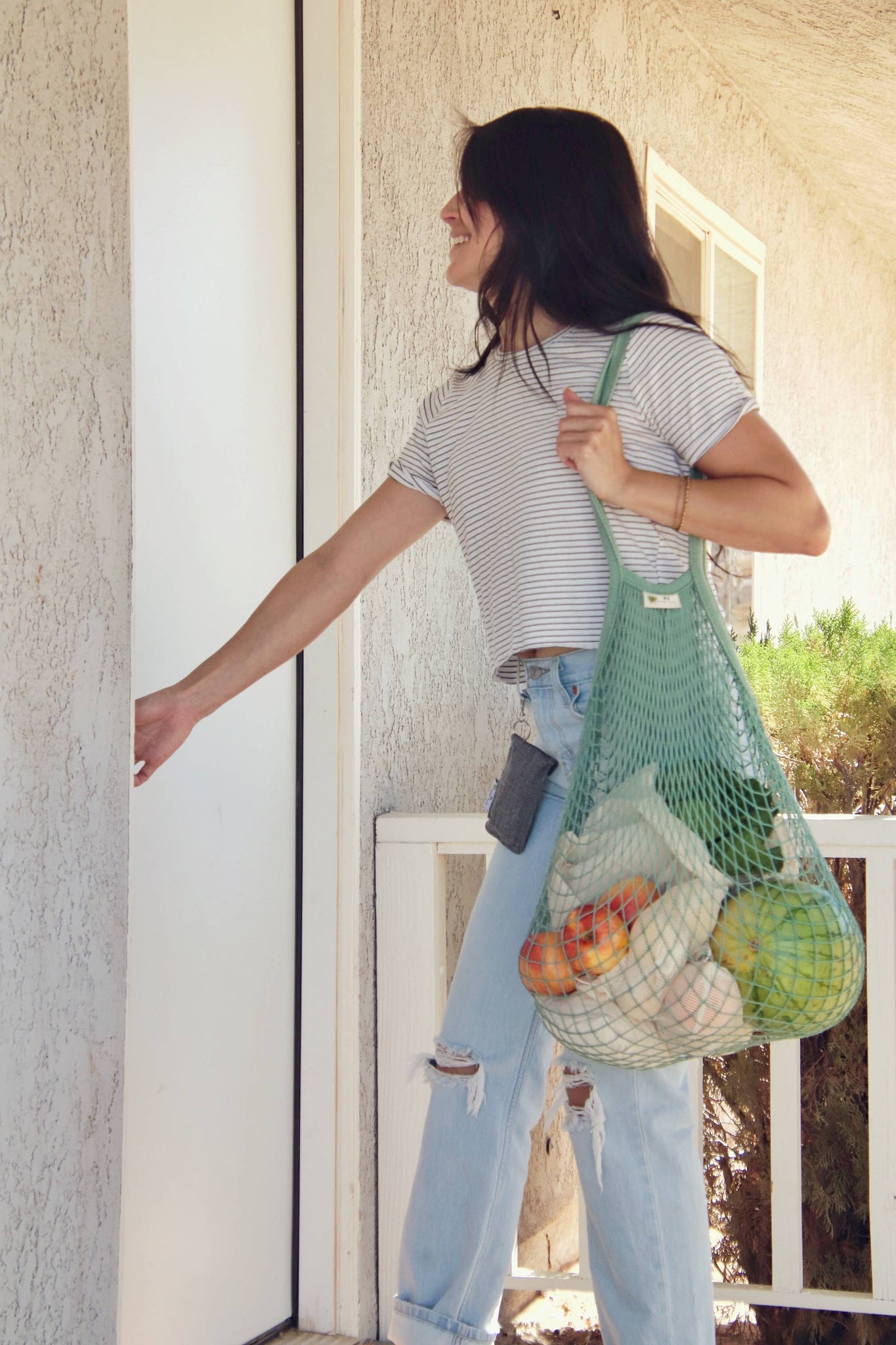 The "One Tripper" HUGE Mesh Market Bag | Zero Waste: Sage Green