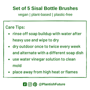 Set of 5 Sisal Bottle Brushes